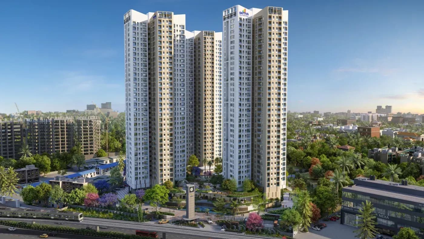 Sattva Aaranya: Elevation day view of towers (artist’s impression)
