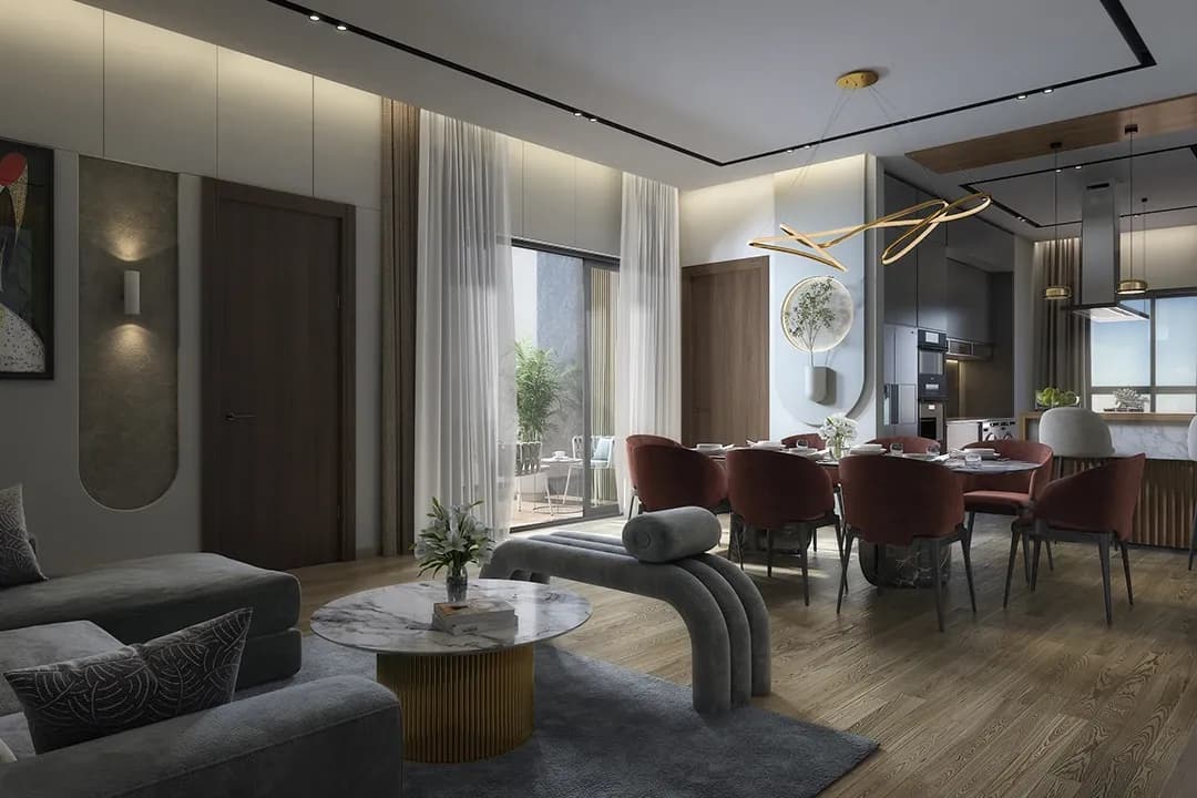 Sattva Aaranya: Living and dining area render (artist’s impression)