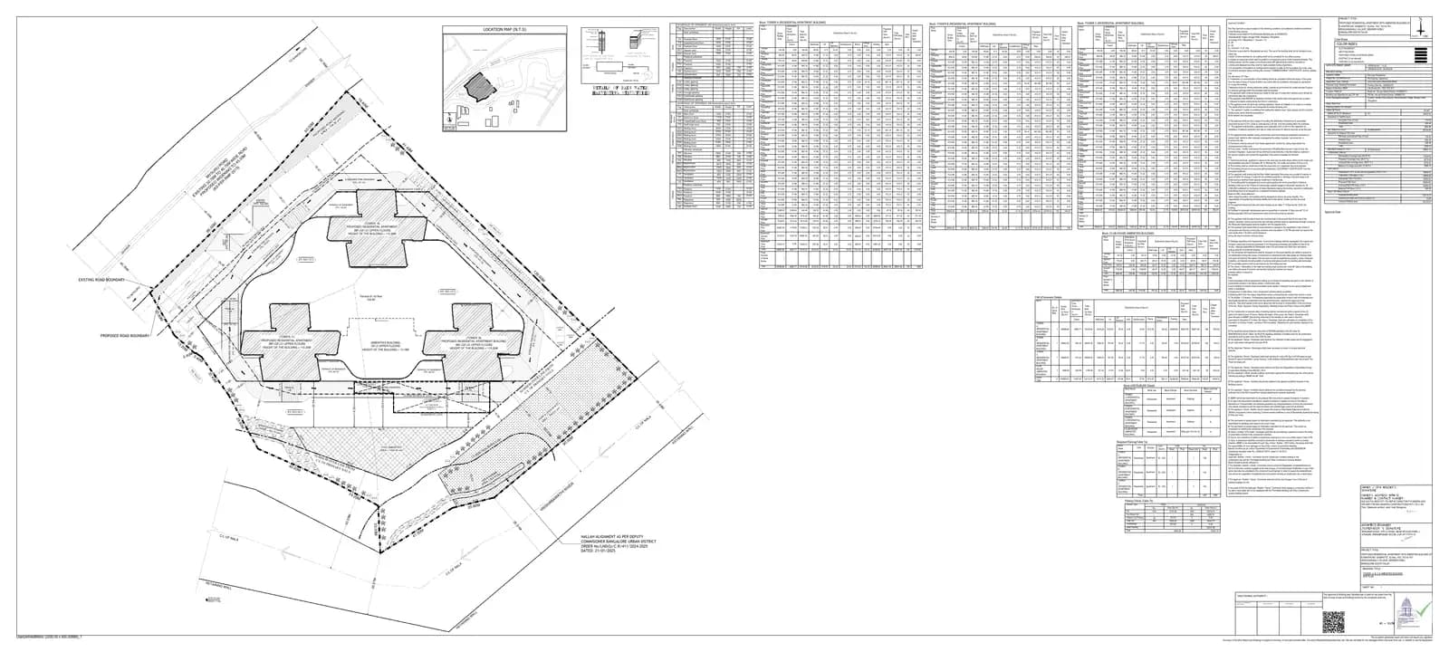Sattva Aaranya: Approved Building Plan, page 1 (filed with Karnataka RERA)