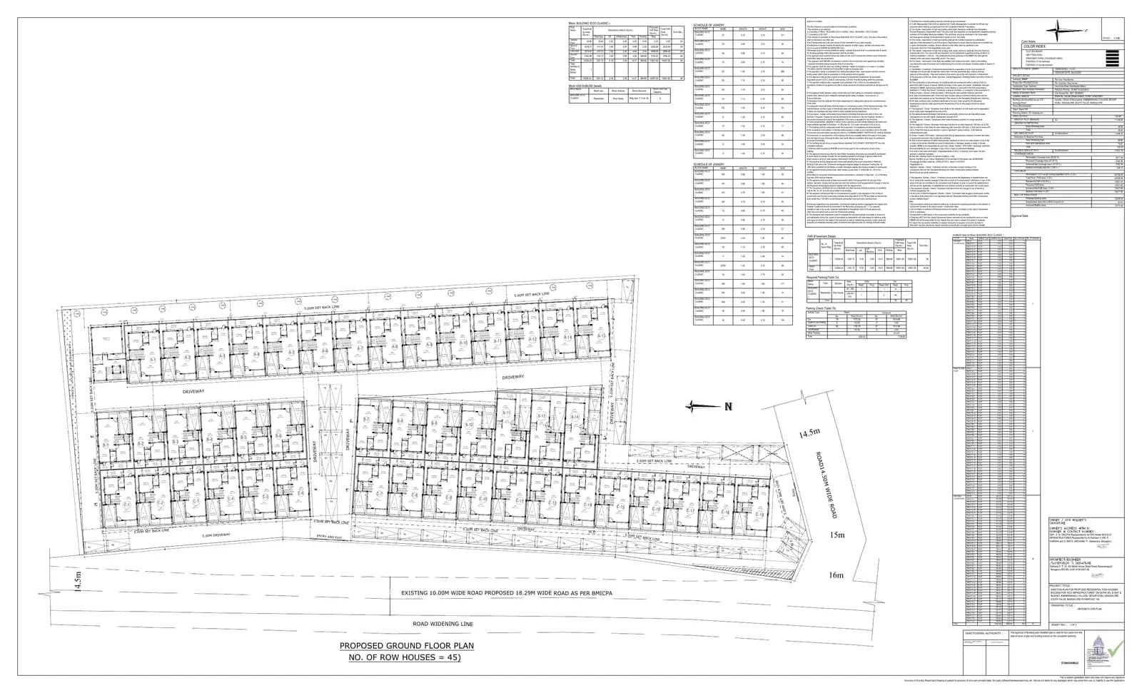 Eco Classic: Approved Building Plan, page 1 (filed with Karnataka RERA)