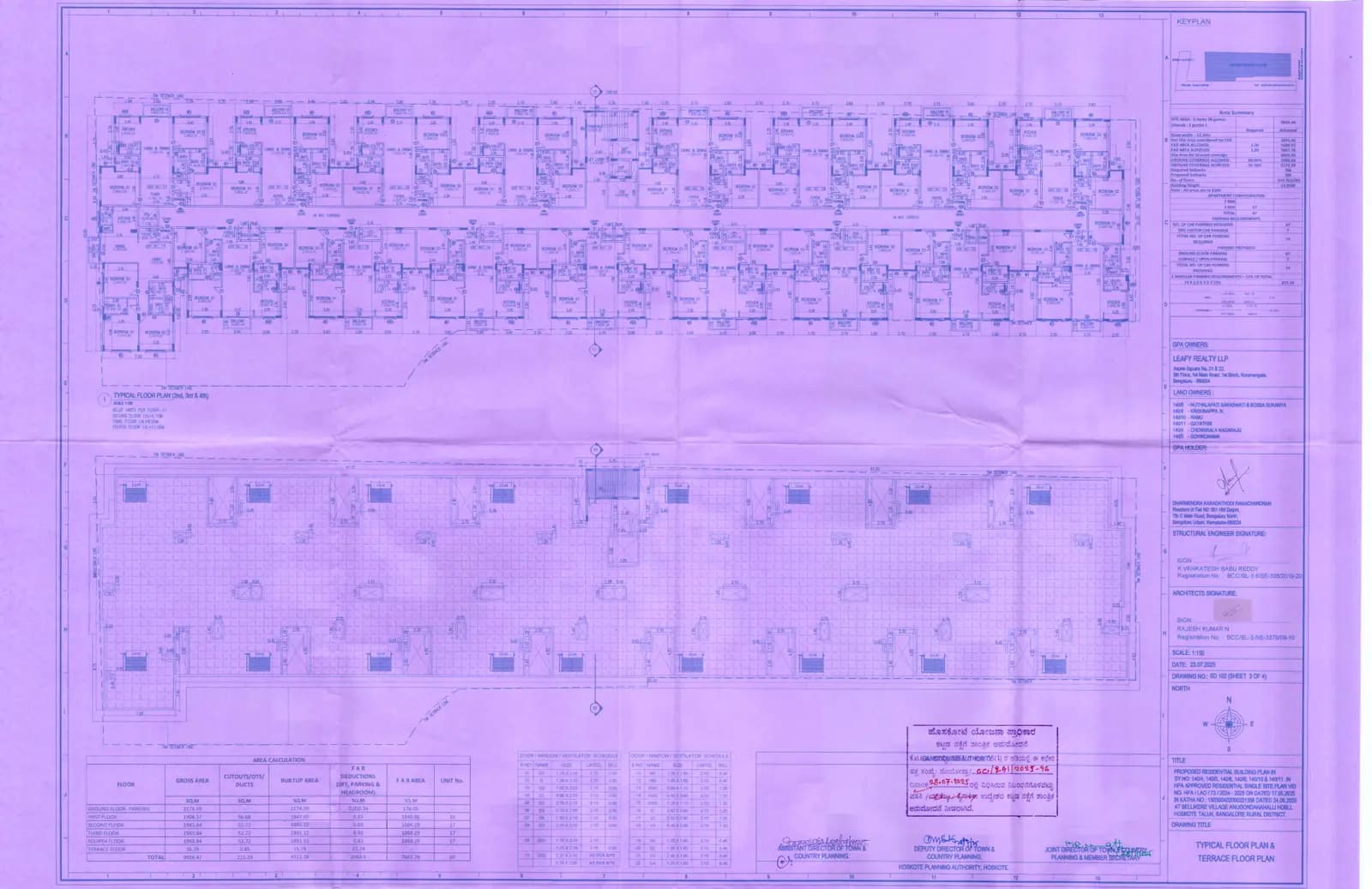 Leafy Delight: Typical Floor Plan and Terrace Floor Plan_compressed.pdf (filed with Karnataka RERA)