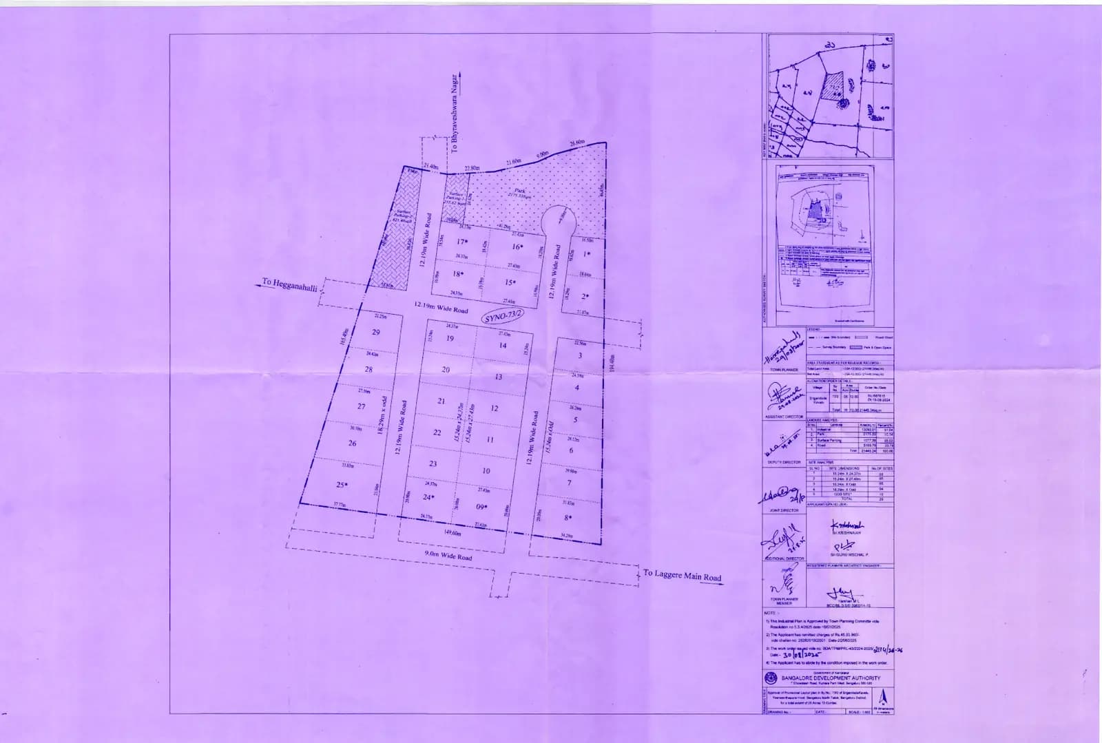 N K Developers: Approved Layout Plan/Demarcation Plan (filed with Karnataka RERA)