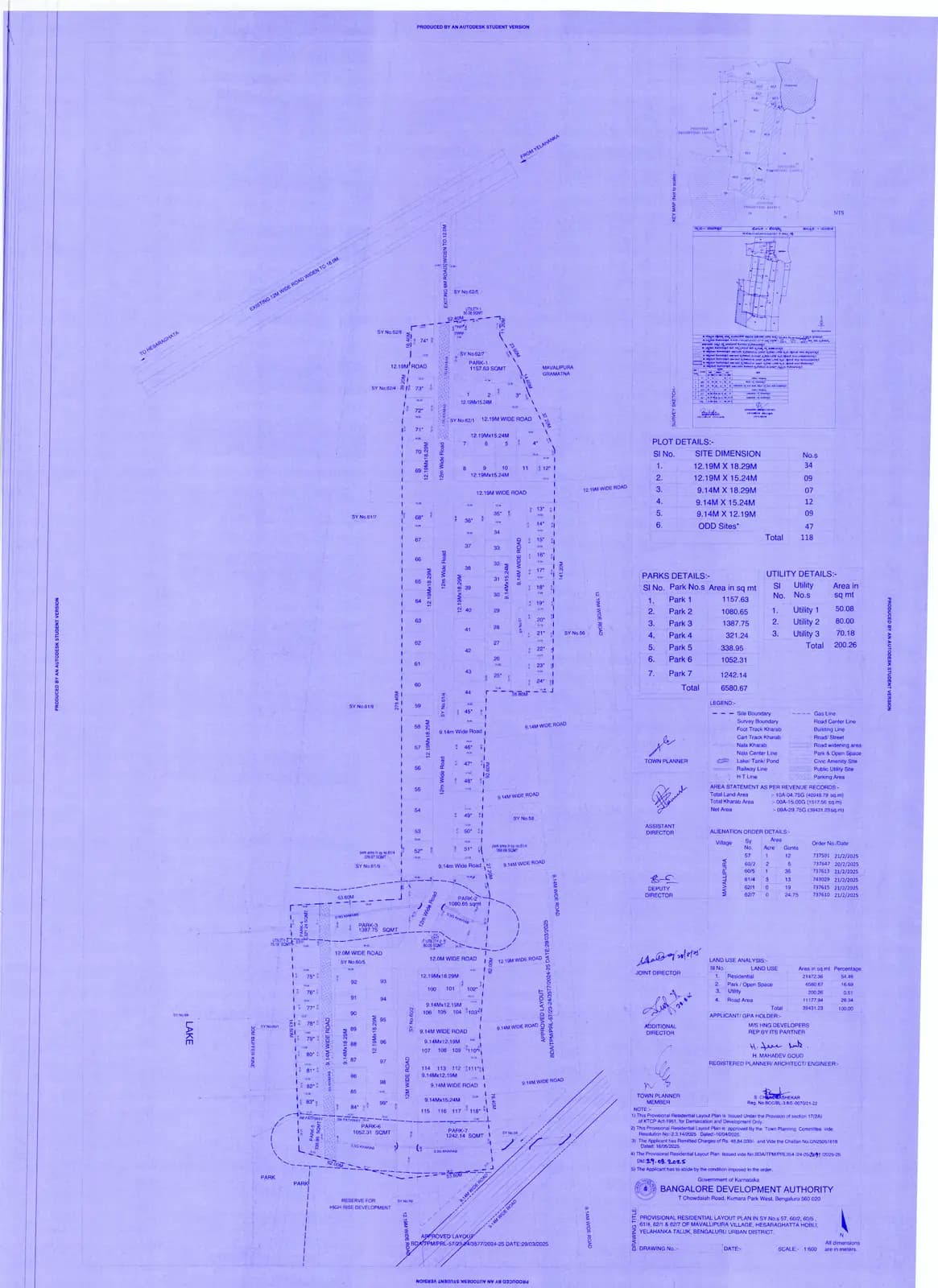 Fresh as a Daisy: Approved Layout Plan/Demarcation Plan (filed with Karnataka RERA)