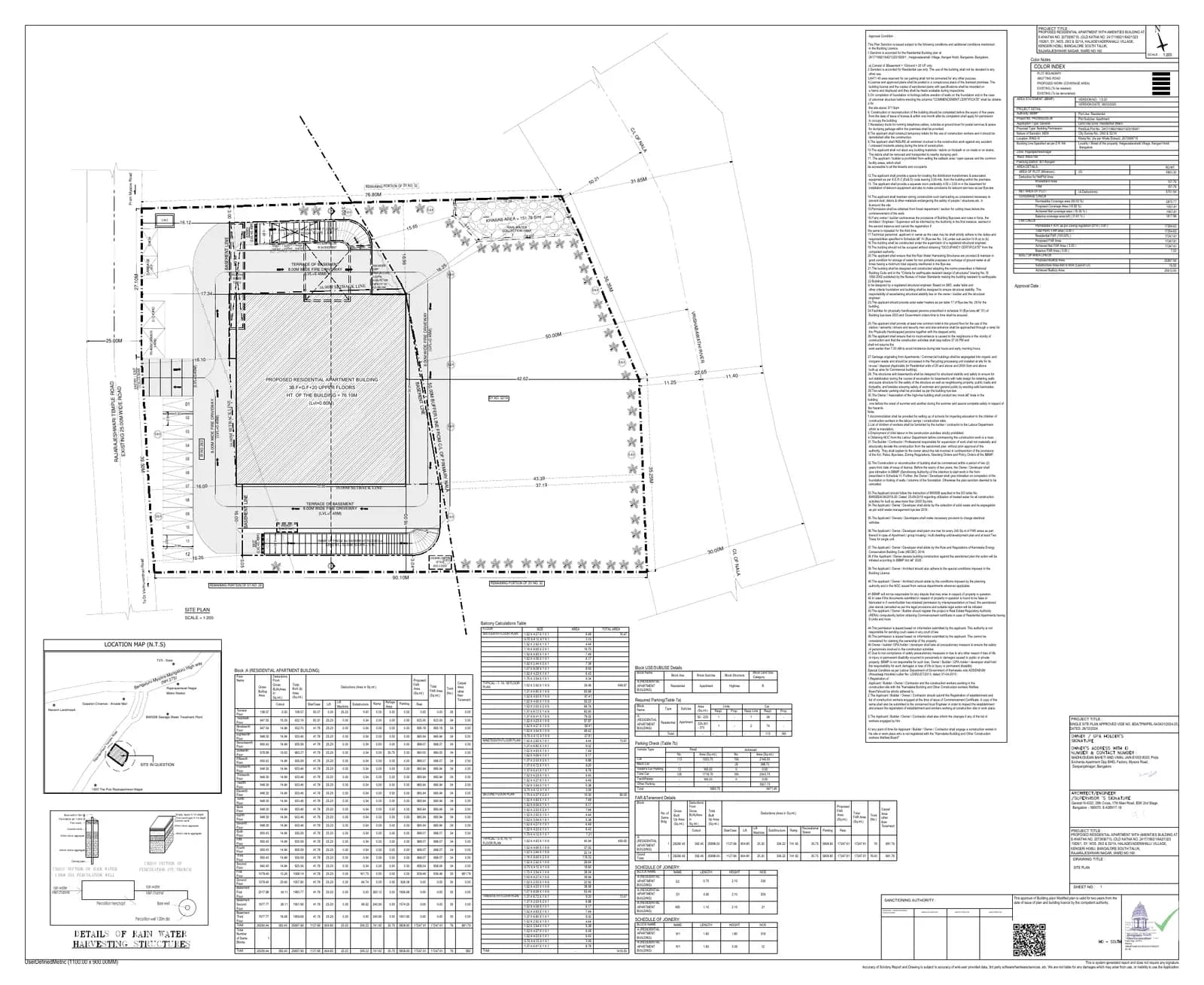 Melange One By Vaishnodevi: Approved Building Plan, page 1 (filed with Karnataka RERA)