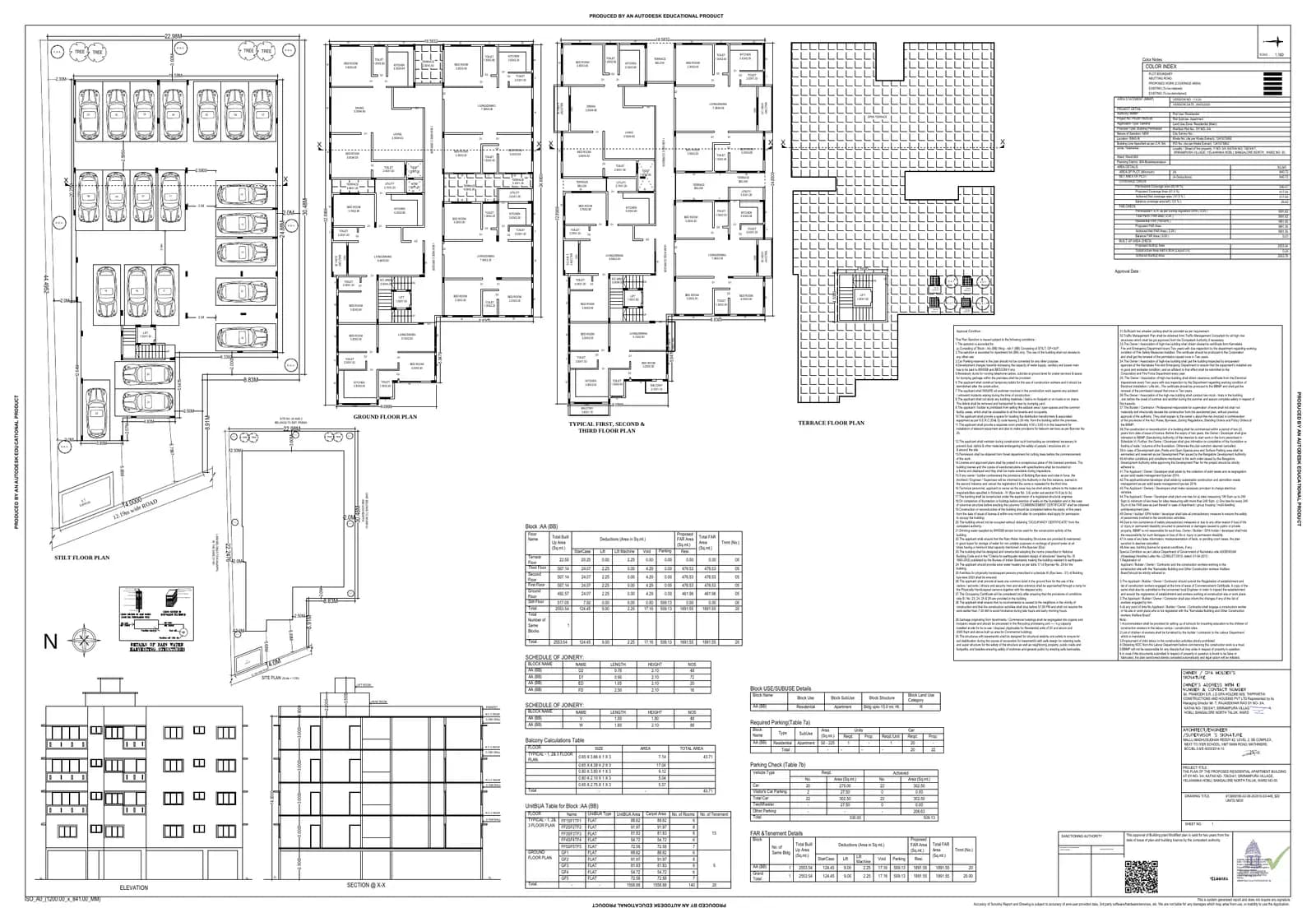 Pramodh Fort House: Approved Building Plan (filed with Karnataka RERA)