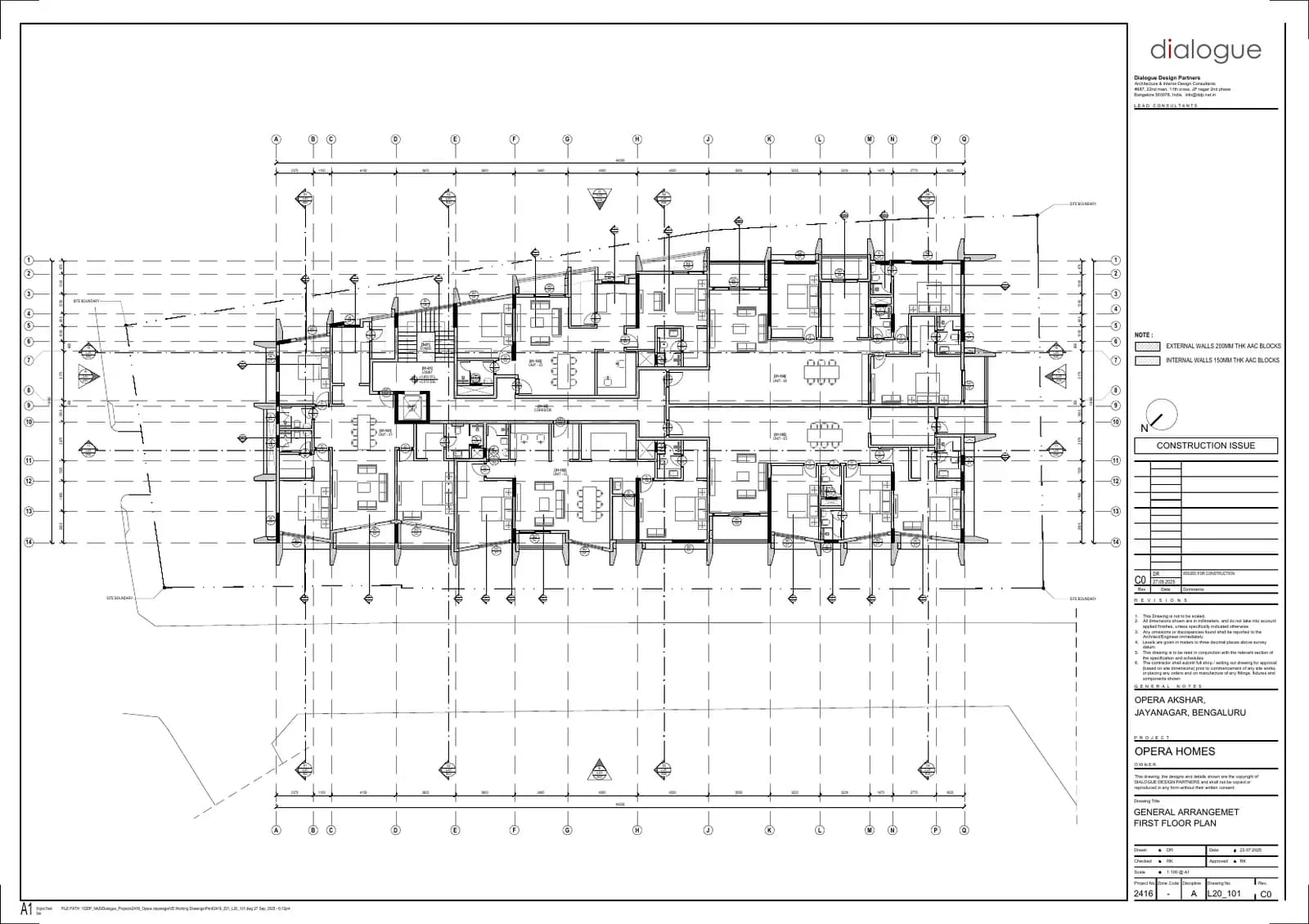 Opera Akshar: Drawing First Floor Plan (filed with Karnataka RERA)