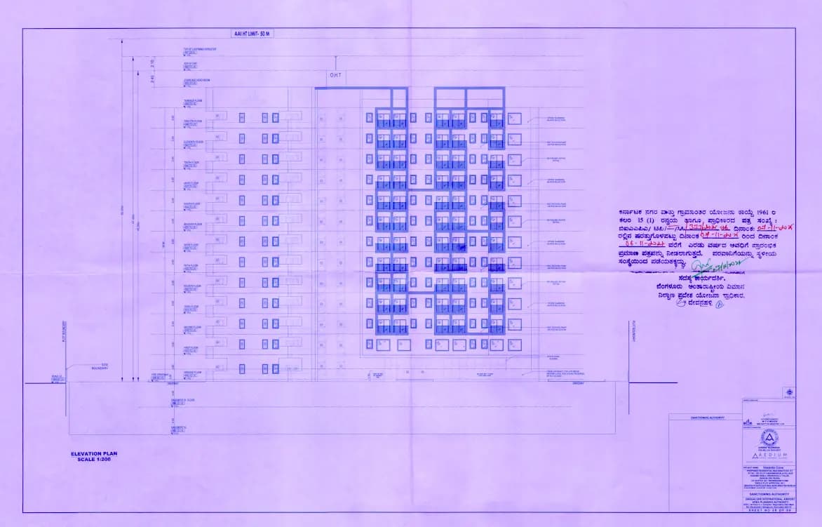 Sattva Vasanta Cove: 8 Elevation plan.pdf (filed with Karnataka RERA)