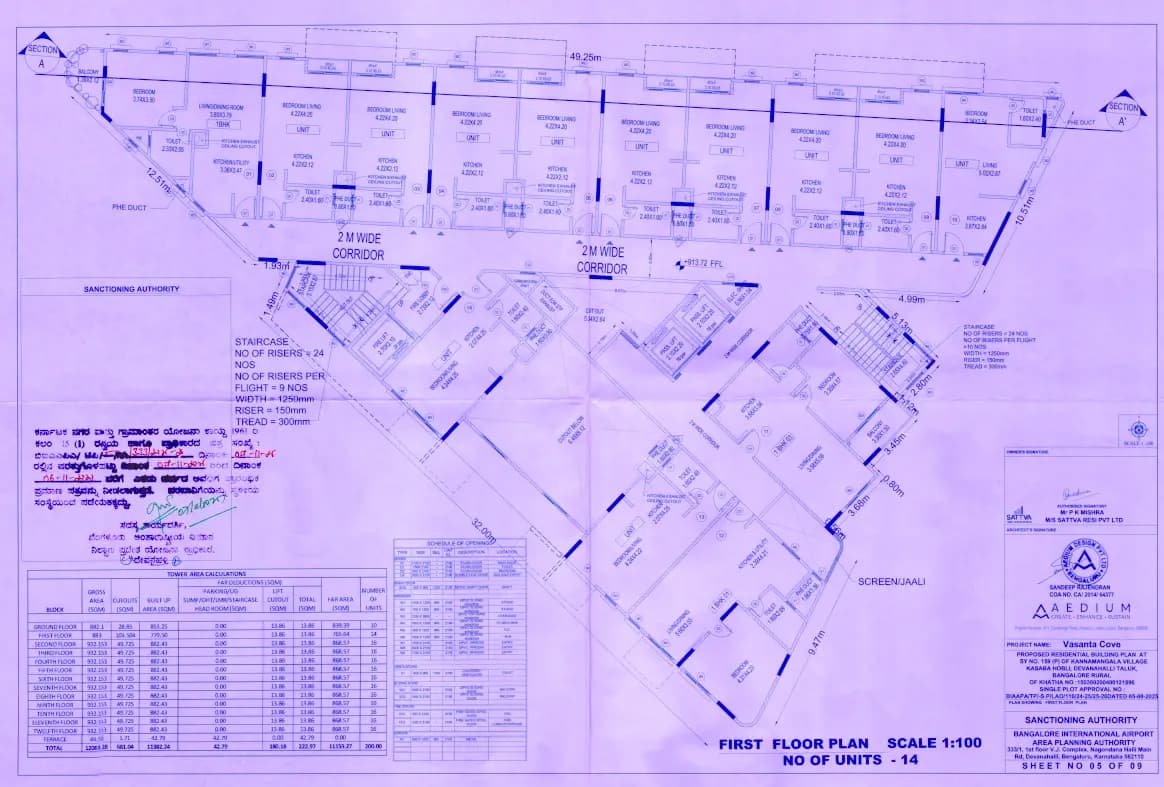 Sattva Vasanta Cove: 5 Floor plan 1st.pdf (filed with Karnataka RERA)