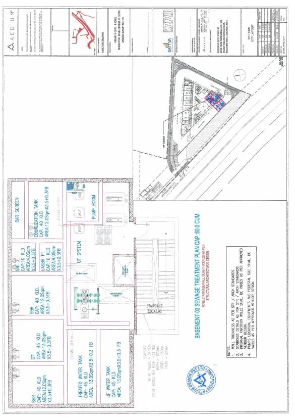 Sattva Vasanta Cove: STP Demarcation plan- vasantha Cove.pdf (filed with Karnataka RERA)