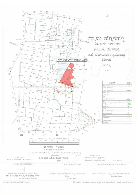 Embassy Greenshore: Embassyu Greenshore_Site demarcation on village map 10112025.pdf (filed with Karnataka RERA)