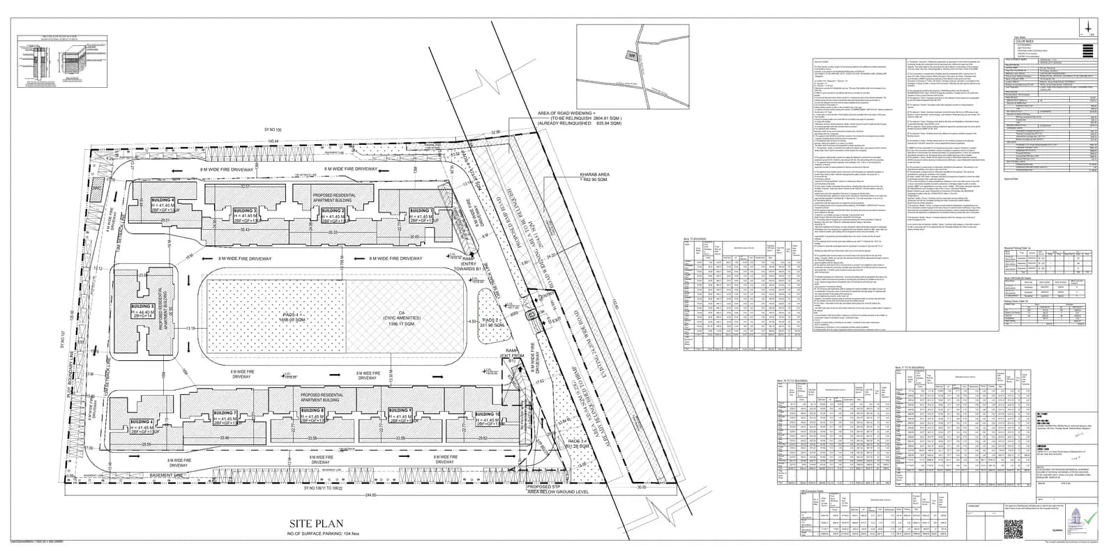 Godrej Woods: Approved Building Plan, page 1 (filed with Karnataka RERA)