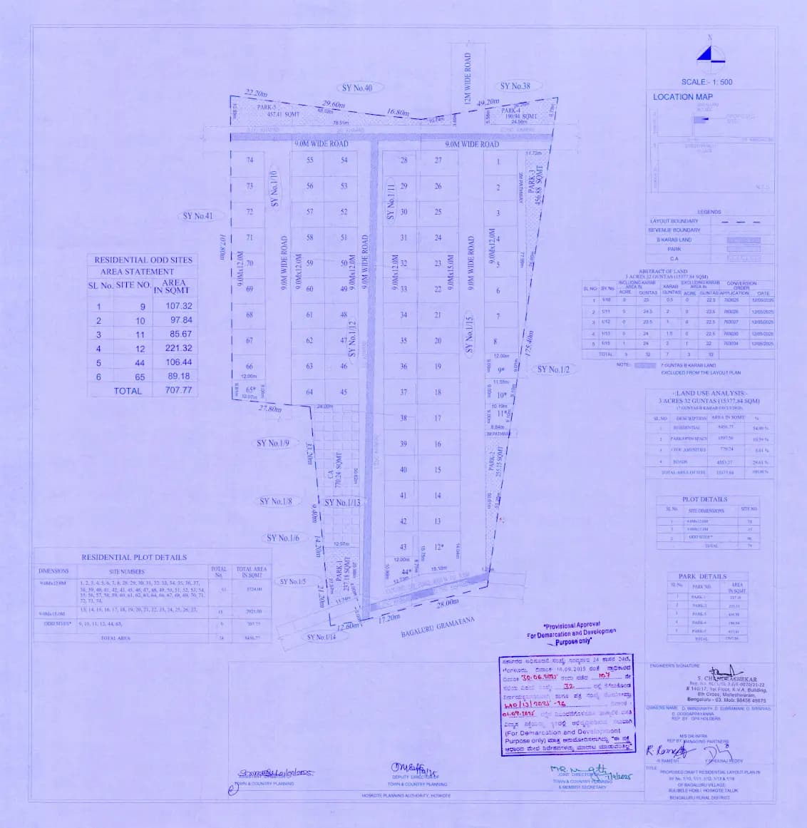 DR Elita: Approved Layout Plan/Demarcation Plan (filed with Karnataka RERA)