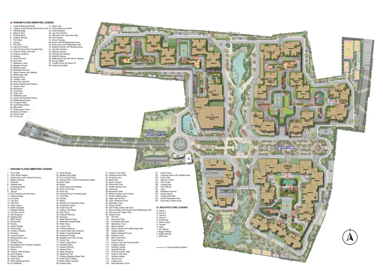 Sattva City: Master plan with legend showing project layout
