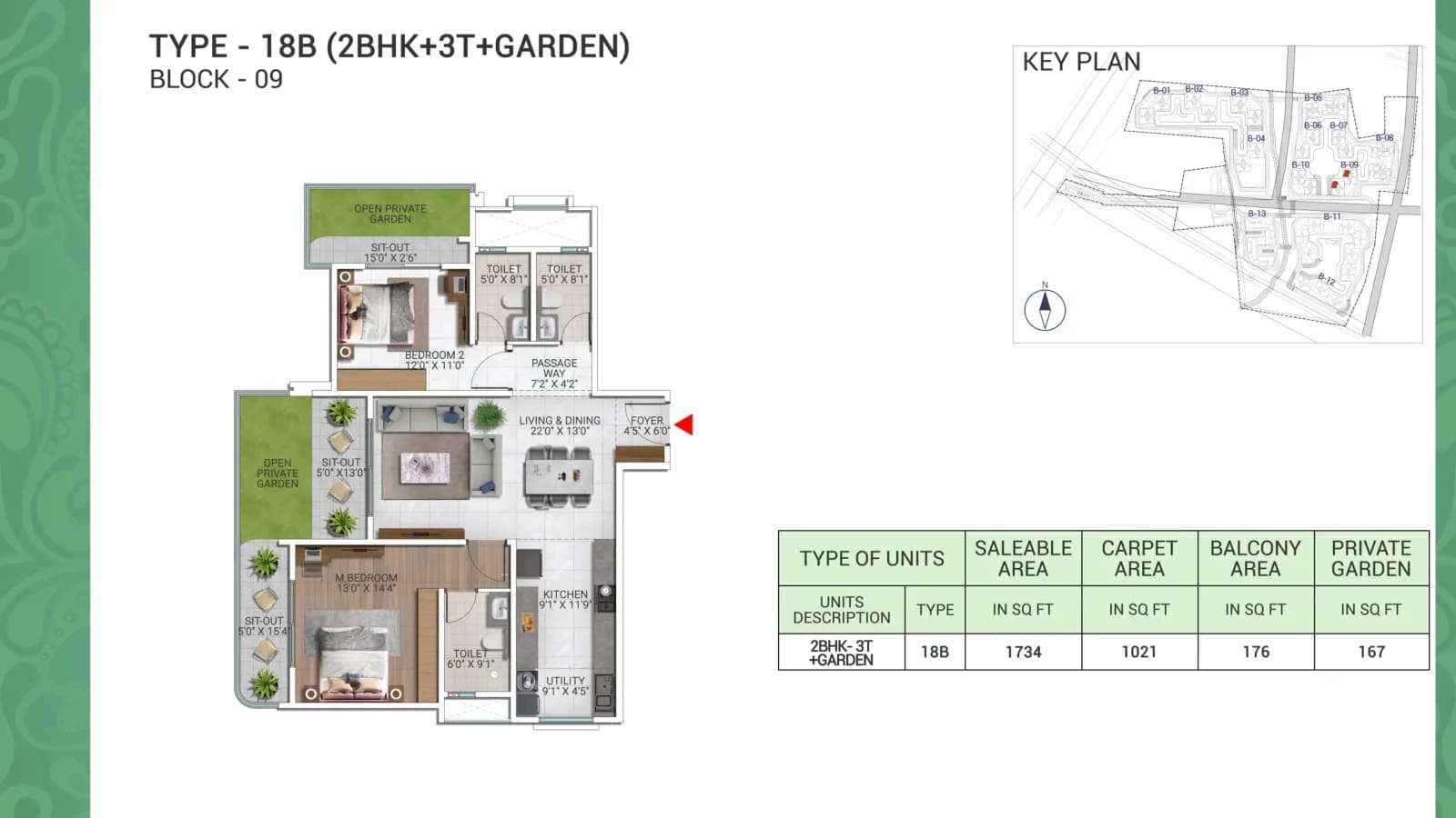 Sattva City floor plan: Floor plan TYPE 18B