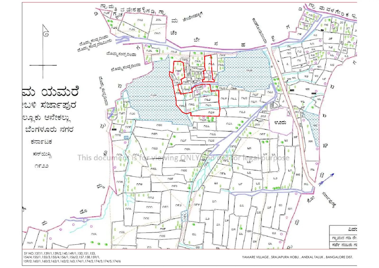Elanza: Yamare Village Map with demarcations.pdf (filed with Karnataka RERA)