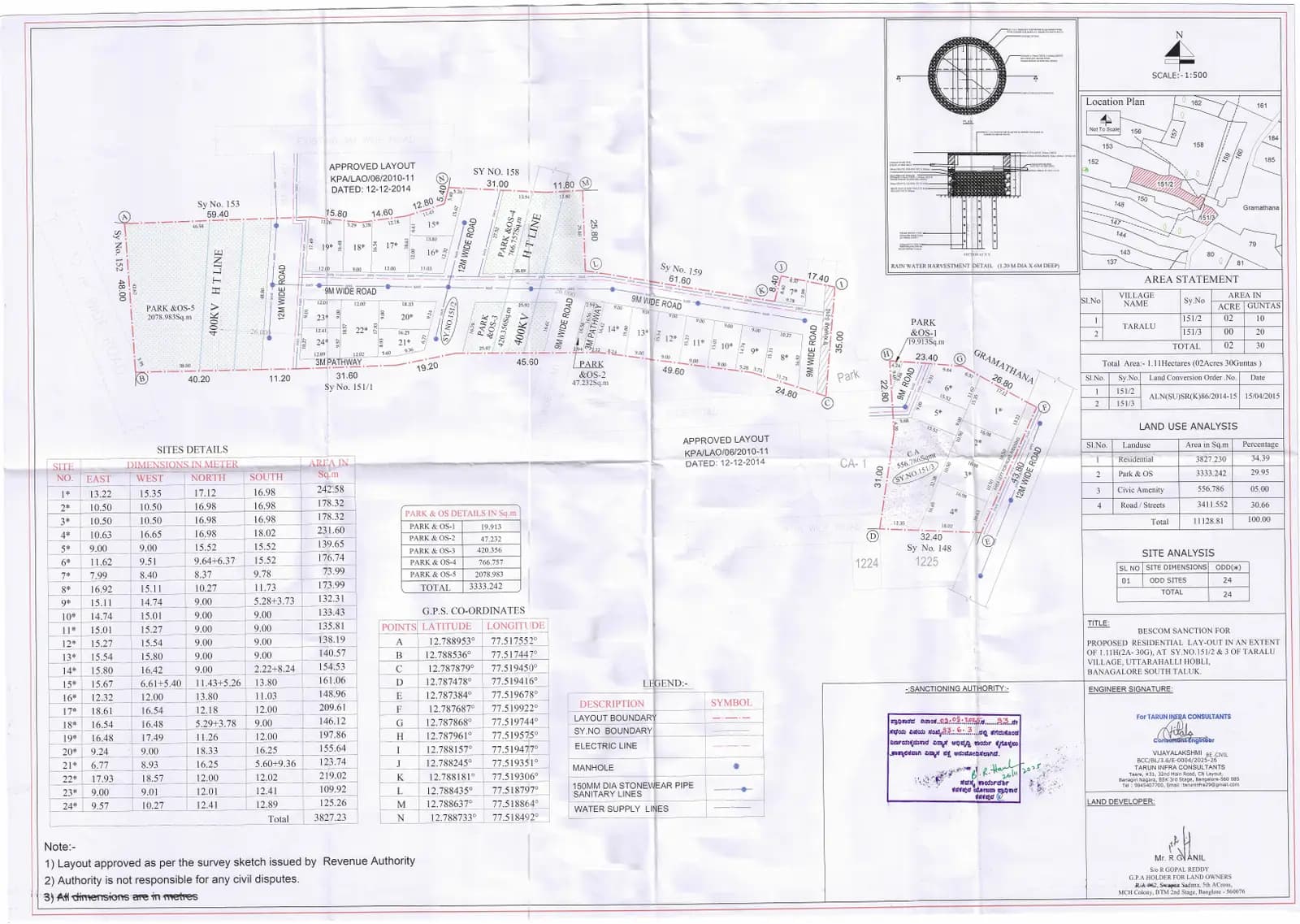 Commune By Are Phase 1: Approved Layout Plan/Demarcation Plan (filed with Karnataka RERA)