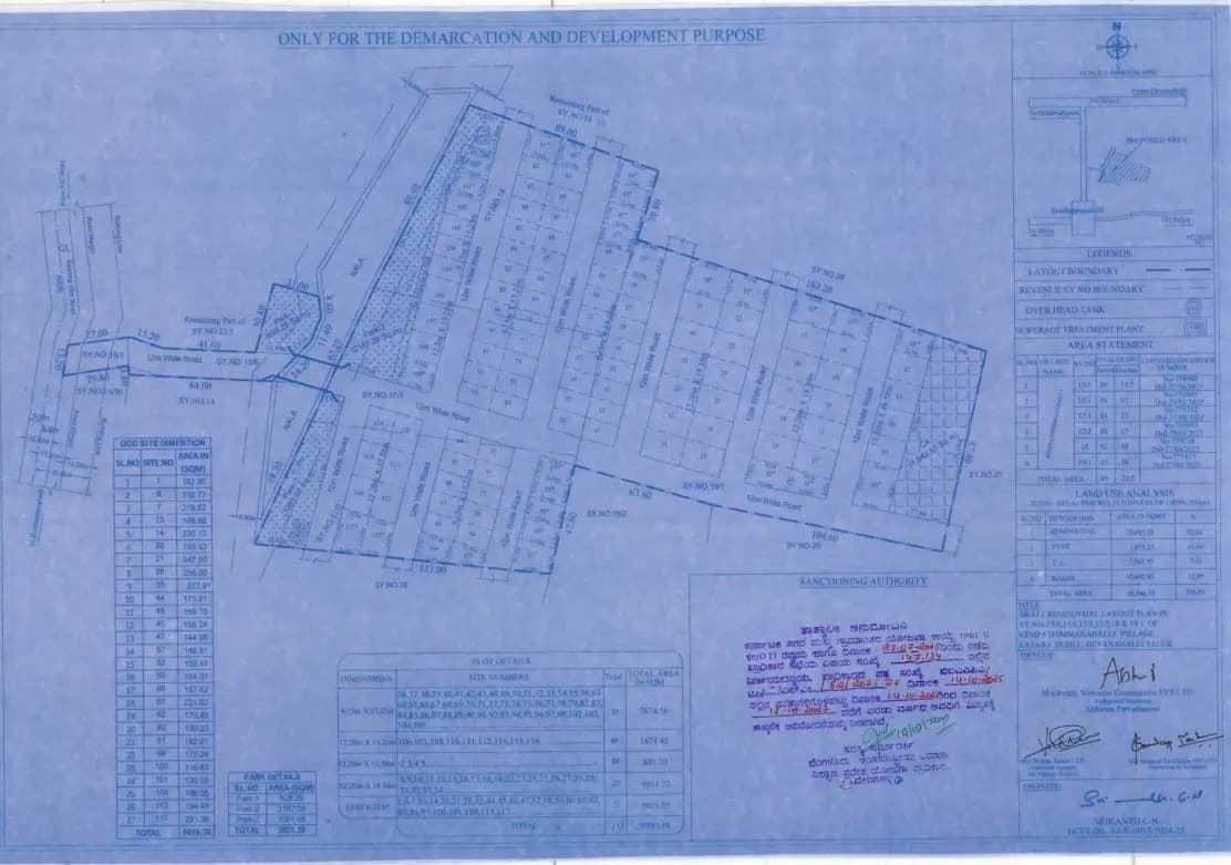 Summer Skies: Temproary Approved Layout Plan  (filed with Karnataka RERA)