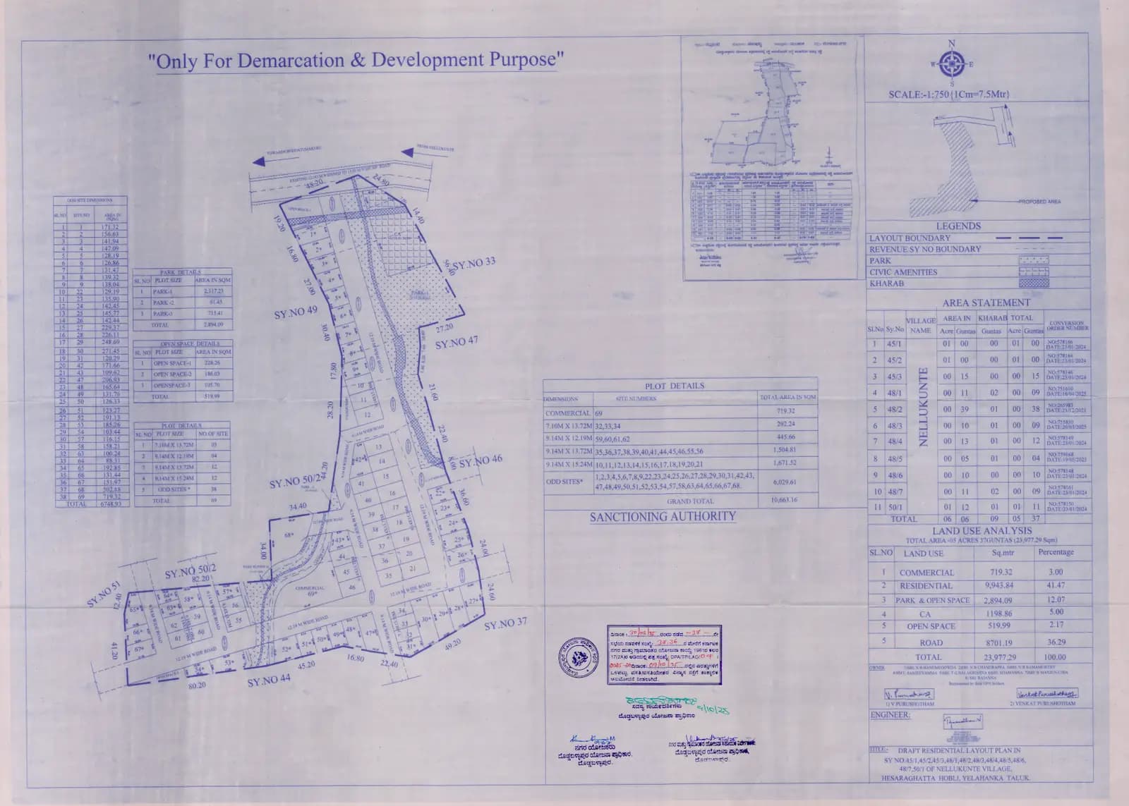 Under The Stars: Approved Layout Plan/Demarcation Plan (filed with Karnataka RERA)