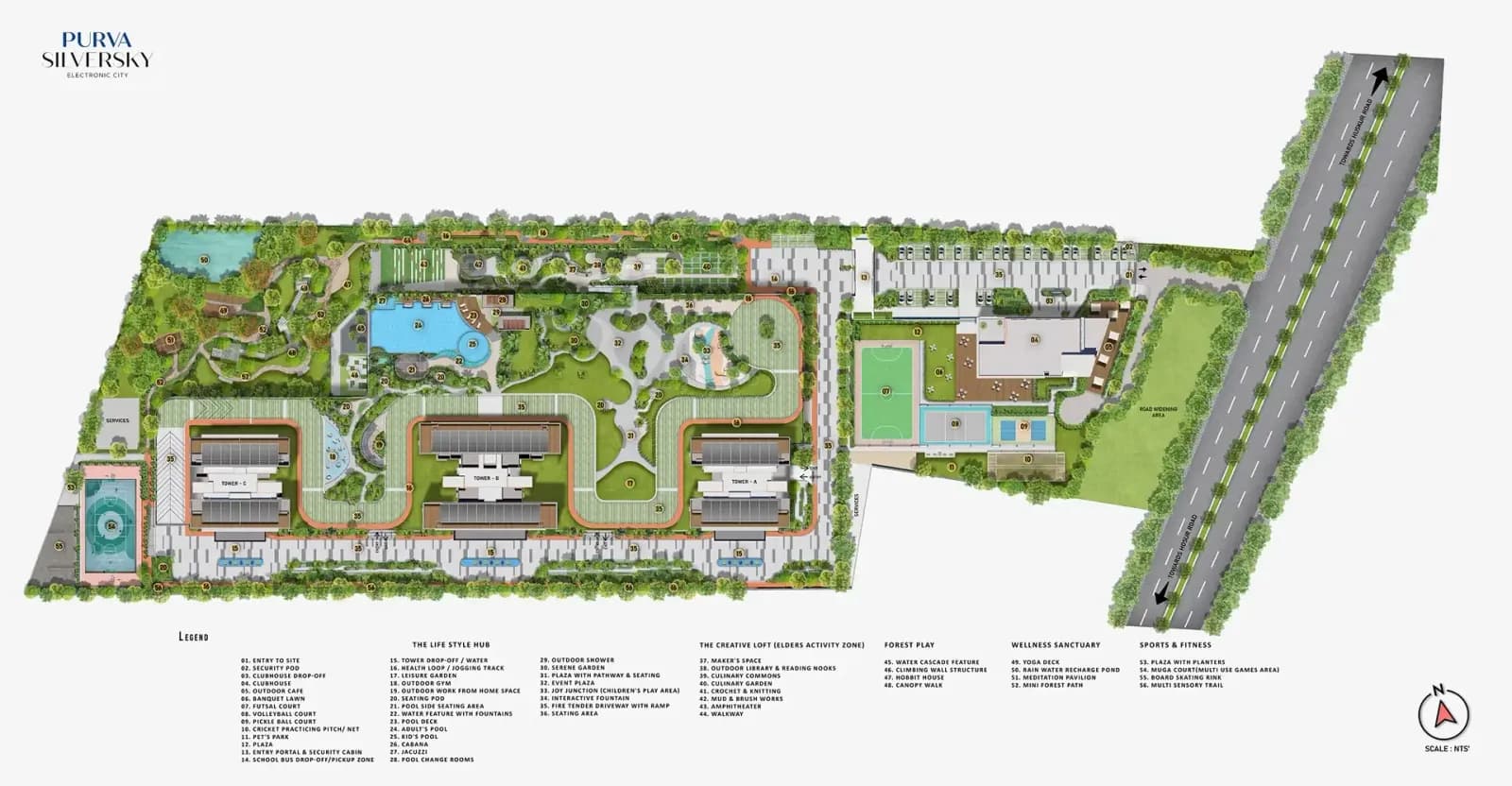Master plan of Purva Silversky development (artist’s impression)