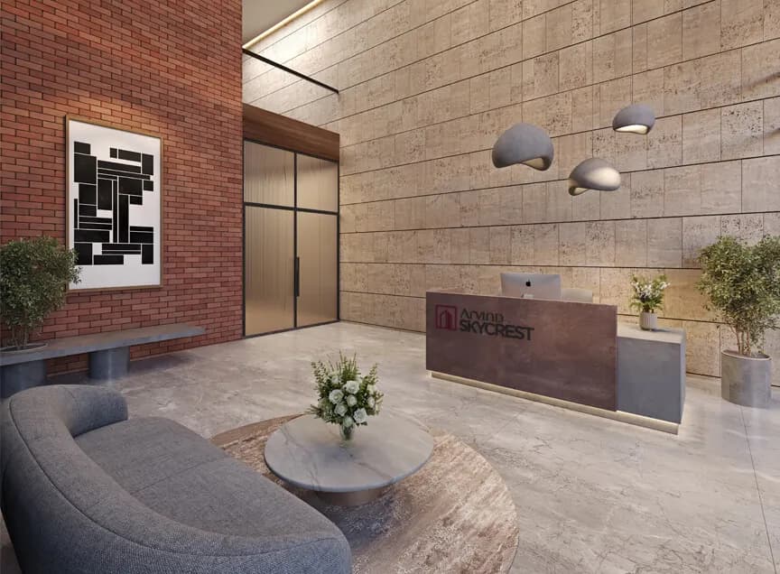 Arvind Skycrest: Double-height lobby entrance with sophisticated design (artist’s impression)