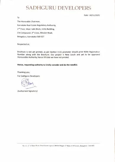 Sri Sai Abhayam: Brochure (filed with Karnataka RERA)