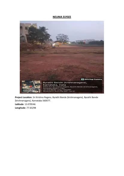 Neuma Elysee: NRPL Location and Demarcation plan.pdf (filed with Karnataka RERA)
