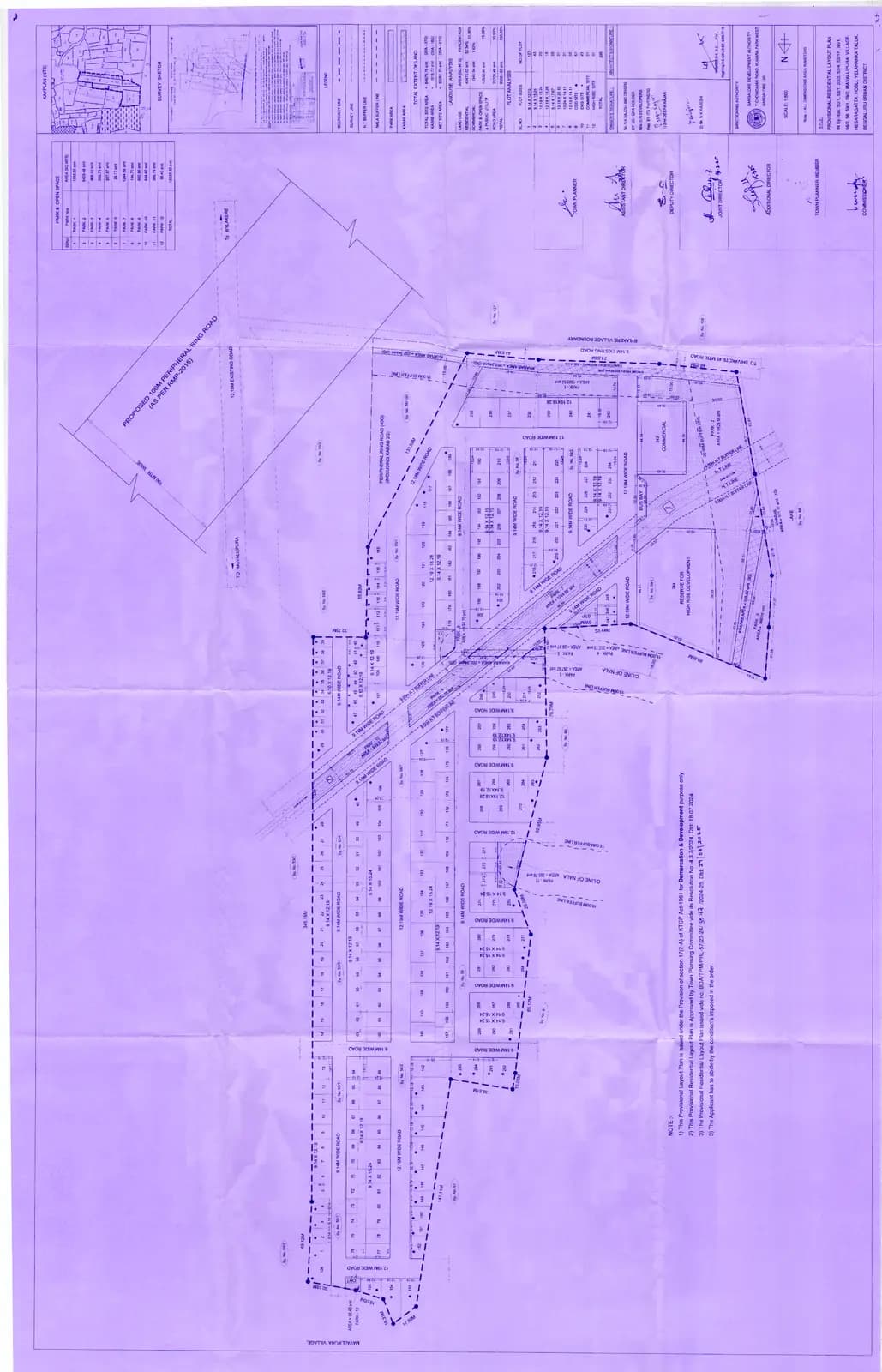 Manidvipa: Approved Layout Plan/Demarcation Plan (filed with Karnataka RERA)