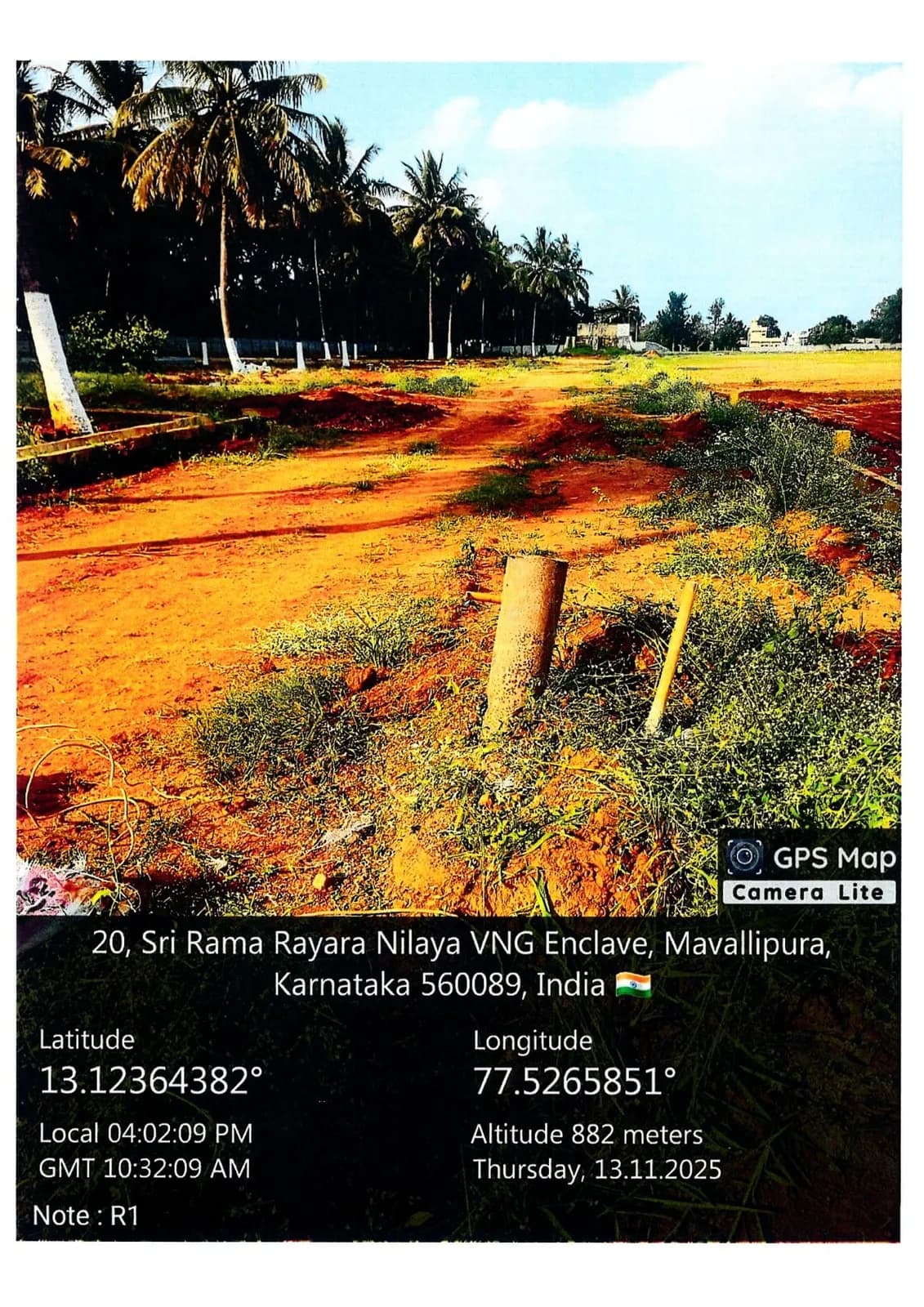 Manidvipa: Site photo filed with Karnataka RERA