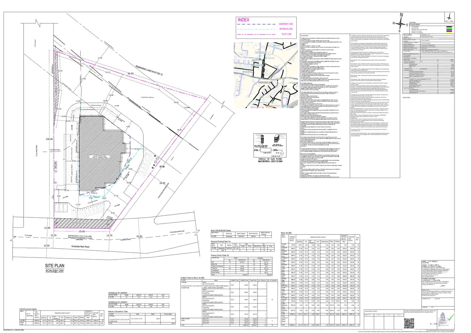 Posch: 17 Approved Building Plan, page 1 (filed with Karnataka RERA)