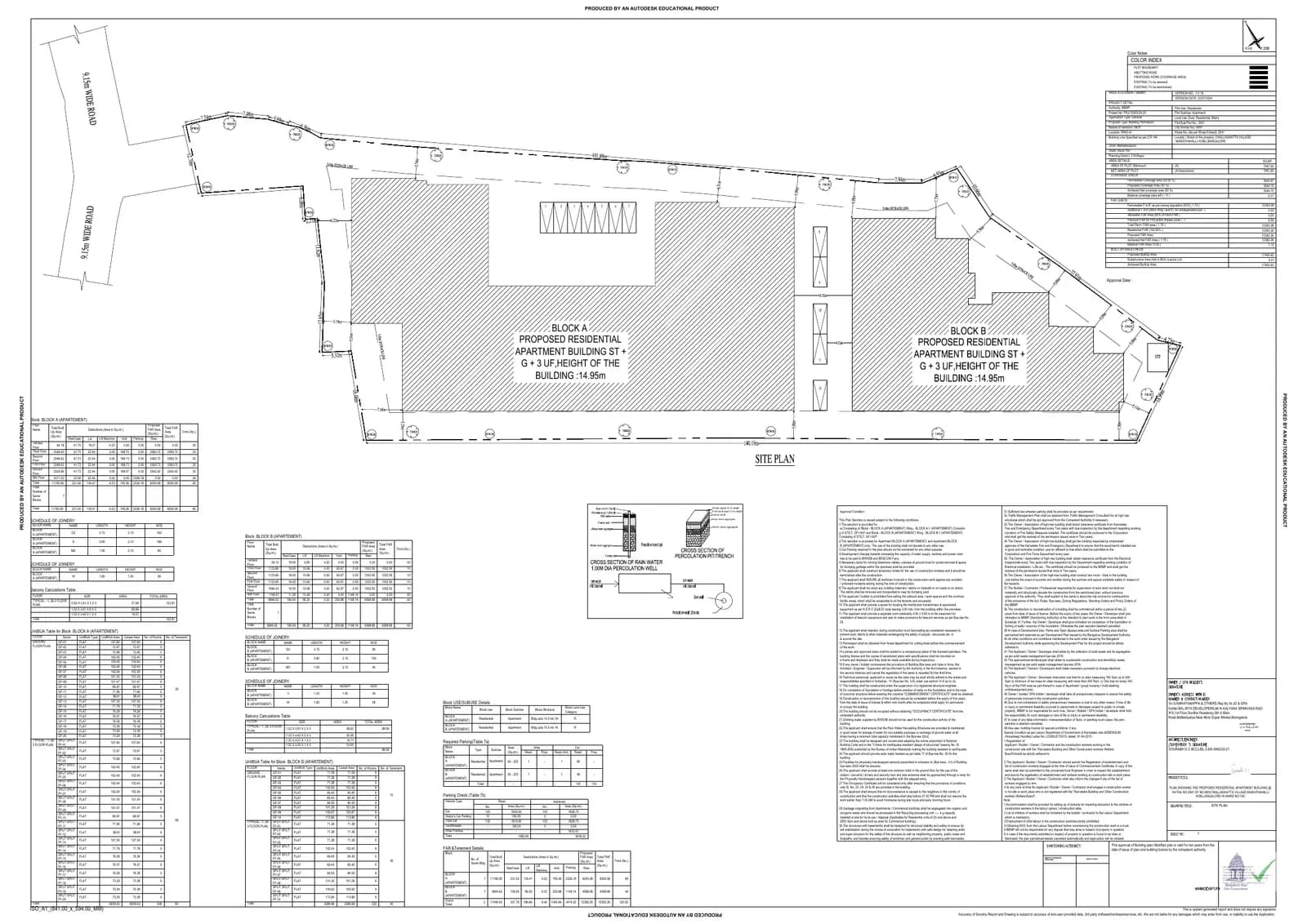 Jeya Green Horizon: Approved Building Plan, page 1 (filed with Karnataka RERA)