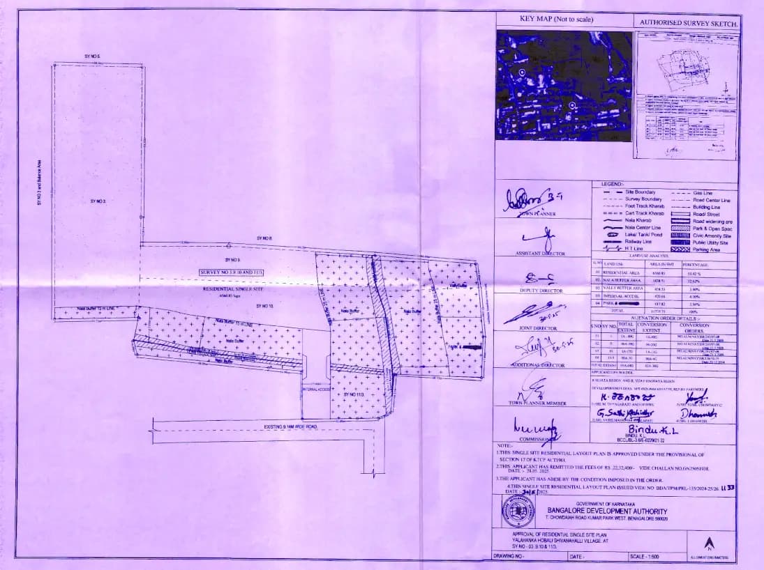 4square Park Sierra: 1 Approved Original single plot layout plan (filed with Karnataka RERA)