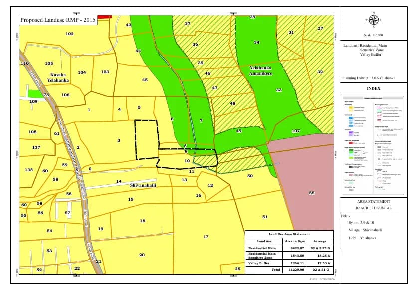 4square Park Sierra: Demarcation of proposed land in Approved Master plan Certified by the competent authority (filed with Karnataka RERA)