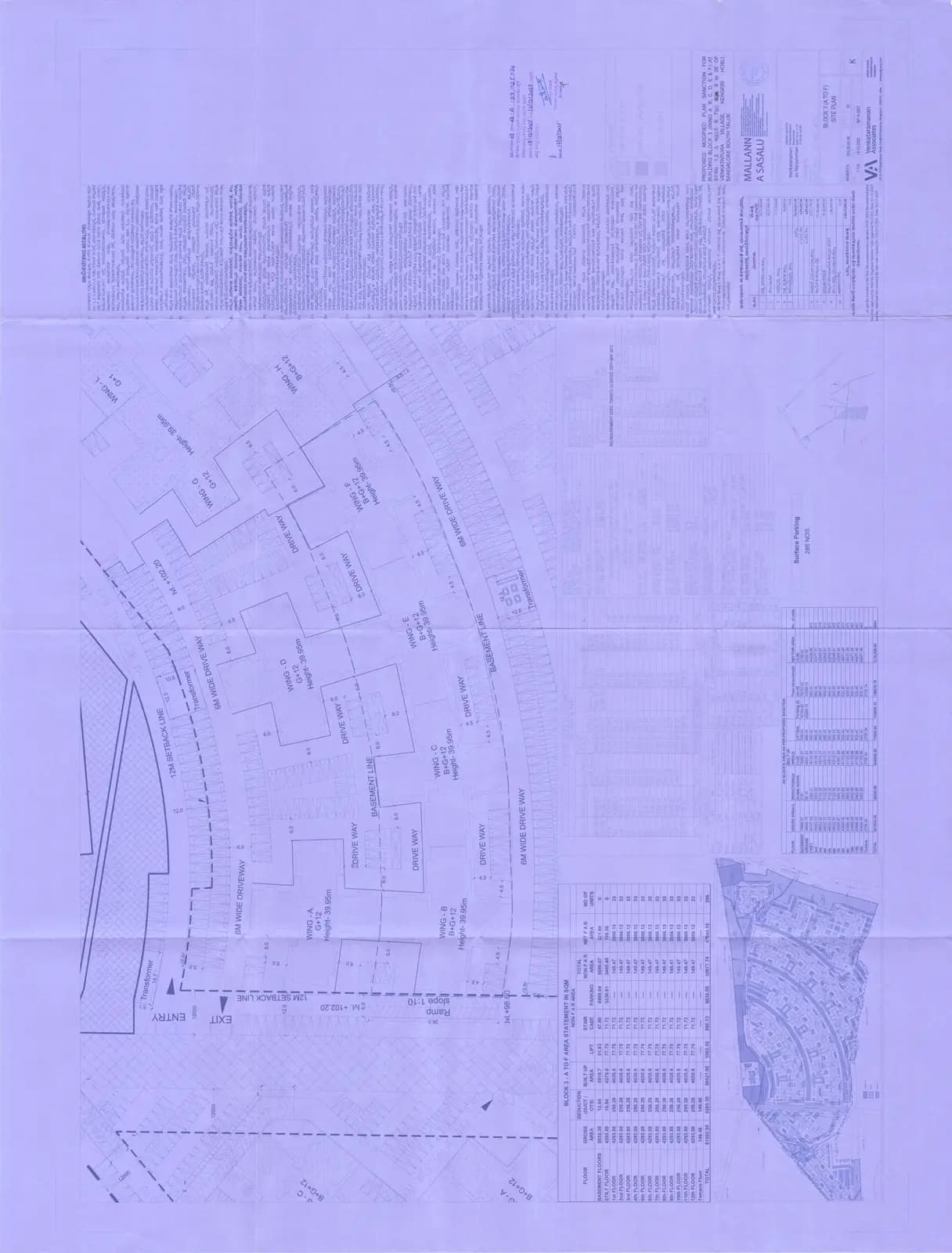Provident Equinox 5: Approved Building Plan, page 1 (filed with Karnataka RERA)