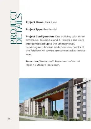 Park Lane: Brochure, page 4 (filed with Karnataka RERA)