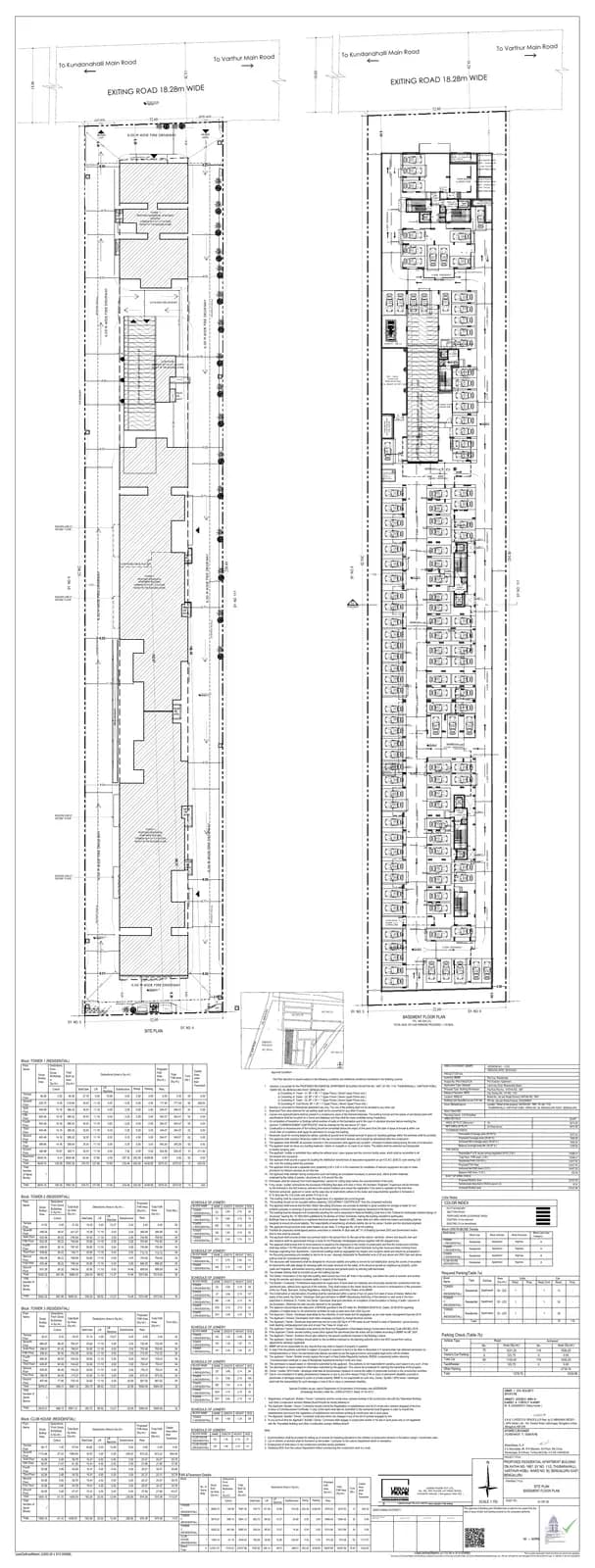 Park Lane: Approved Building Plan, page 1 (filed with Karnataka RERA)