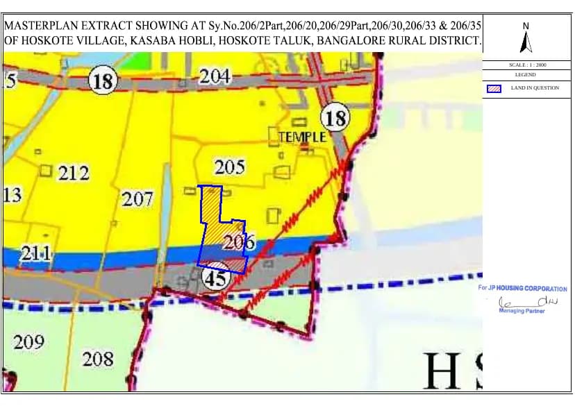 JP Iris: CDP Map demarcation - HOSKOTE-206.pdf (filed with Karnataka RERA)