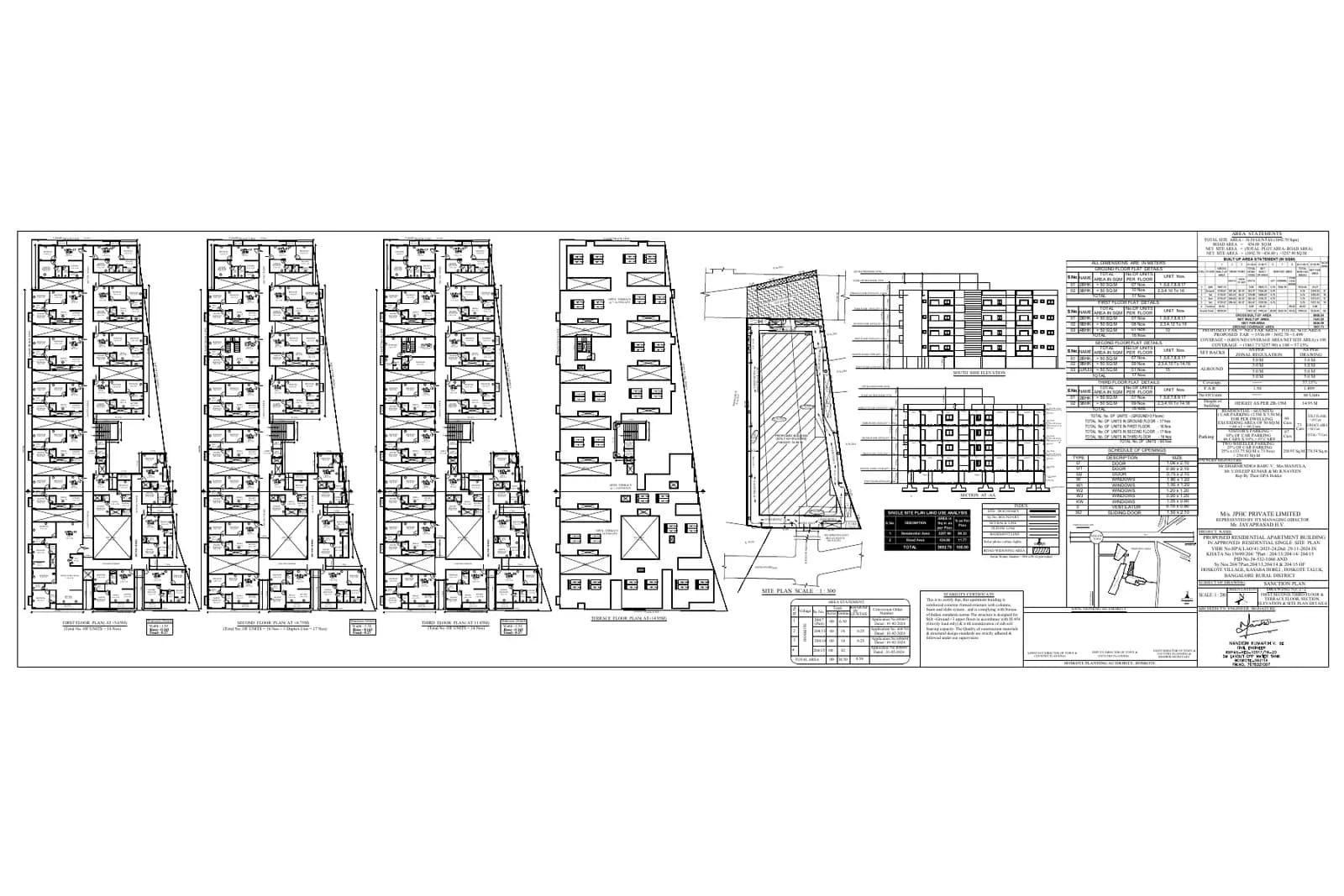 JP Jasmine: Approved Building Plan, page 1 (filed with Karnataka RERA)