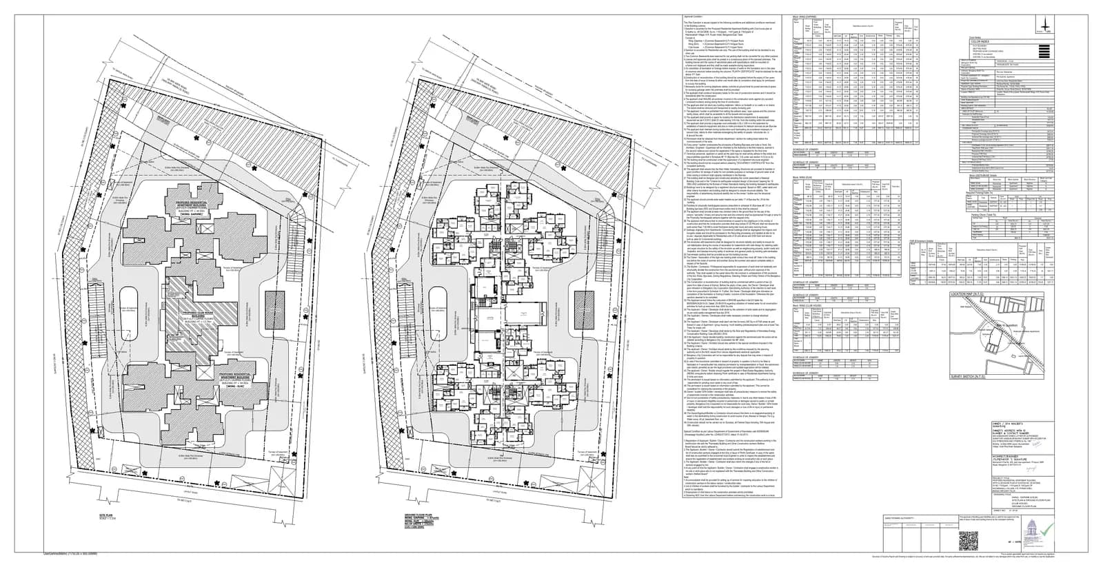 Sumadhura Solea: Approved Building Plan, page 1 (filed with Karnataka RERA)