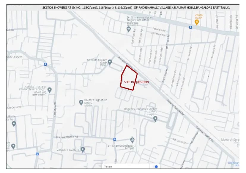 Sumadhura Solea: Demarcation Site Location in Google map.pdf (filed with Karnataka RERA)