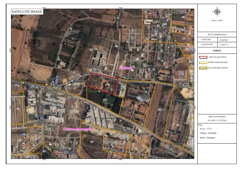 Assetz Muse & Maison: Annexure 11-Demarcation land -Google Map (filed with Karnataka RERA)
