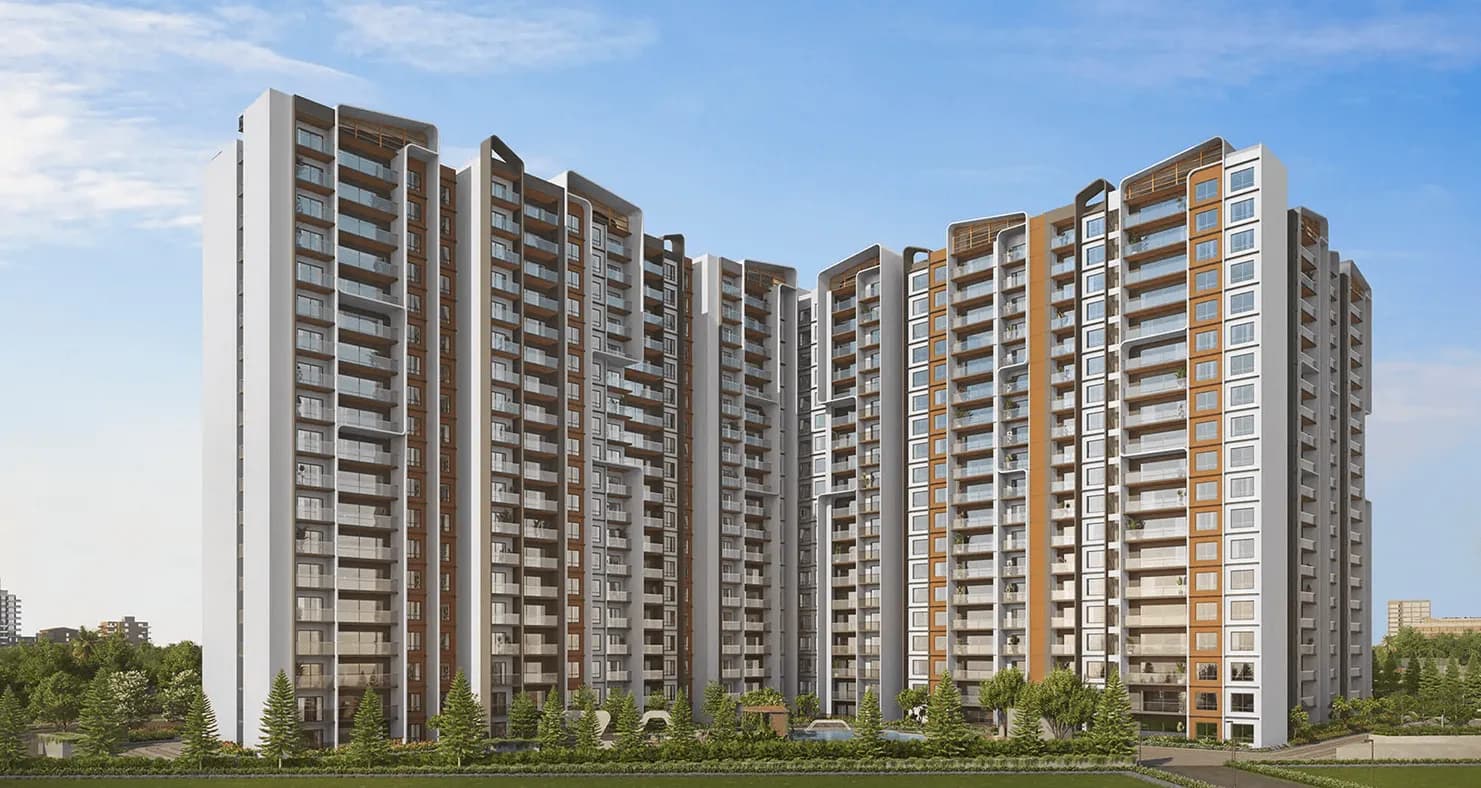 Sumadhura Elysium Phase-I: Exterior view of towers and landscaping (artist’s impression)