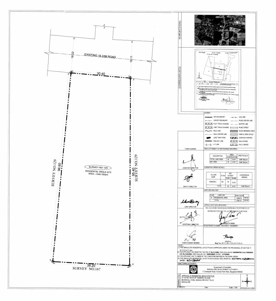 Classique Willowbell: AMV LLP Single Plot Layout Plan.pdf (filed with Karnataka RERA)