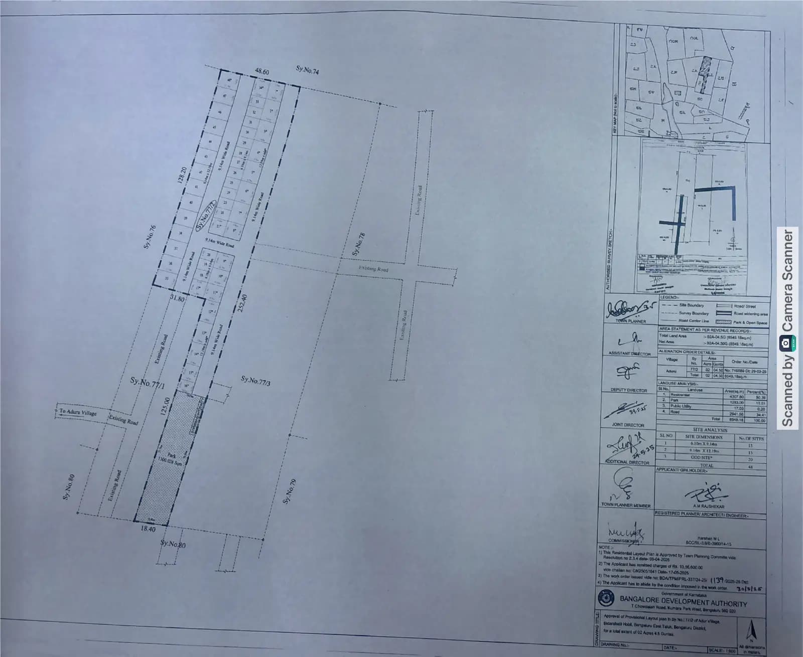 A M Rajshekar: Approved Layout Plan/Demarcation Plan (filed with Karnataka RERA)