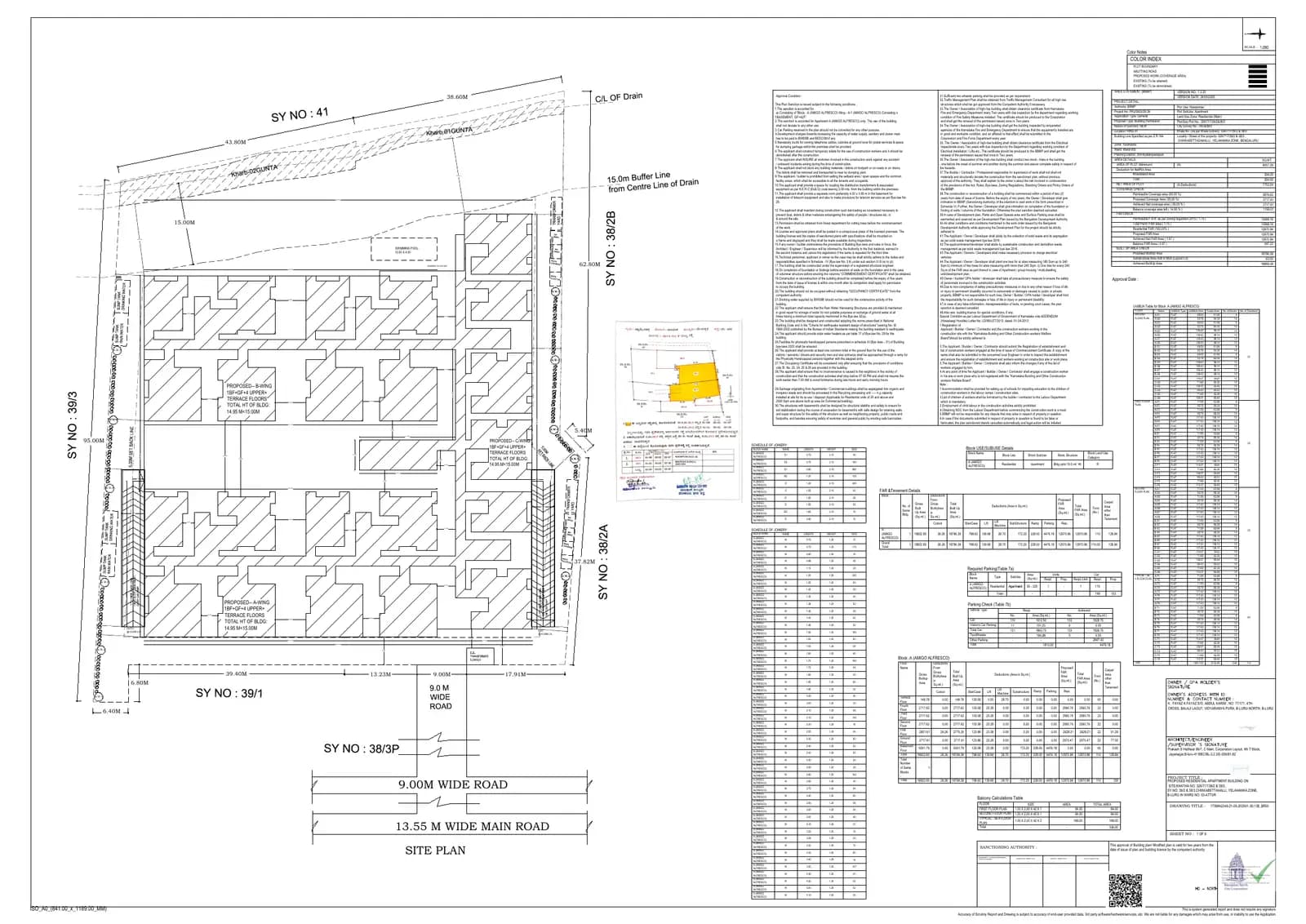 Amigo Alfresco: 3 FINAL APPROVED PLAN PRJ 0923 25 26, page 1 (filed with Karnataka RERA)