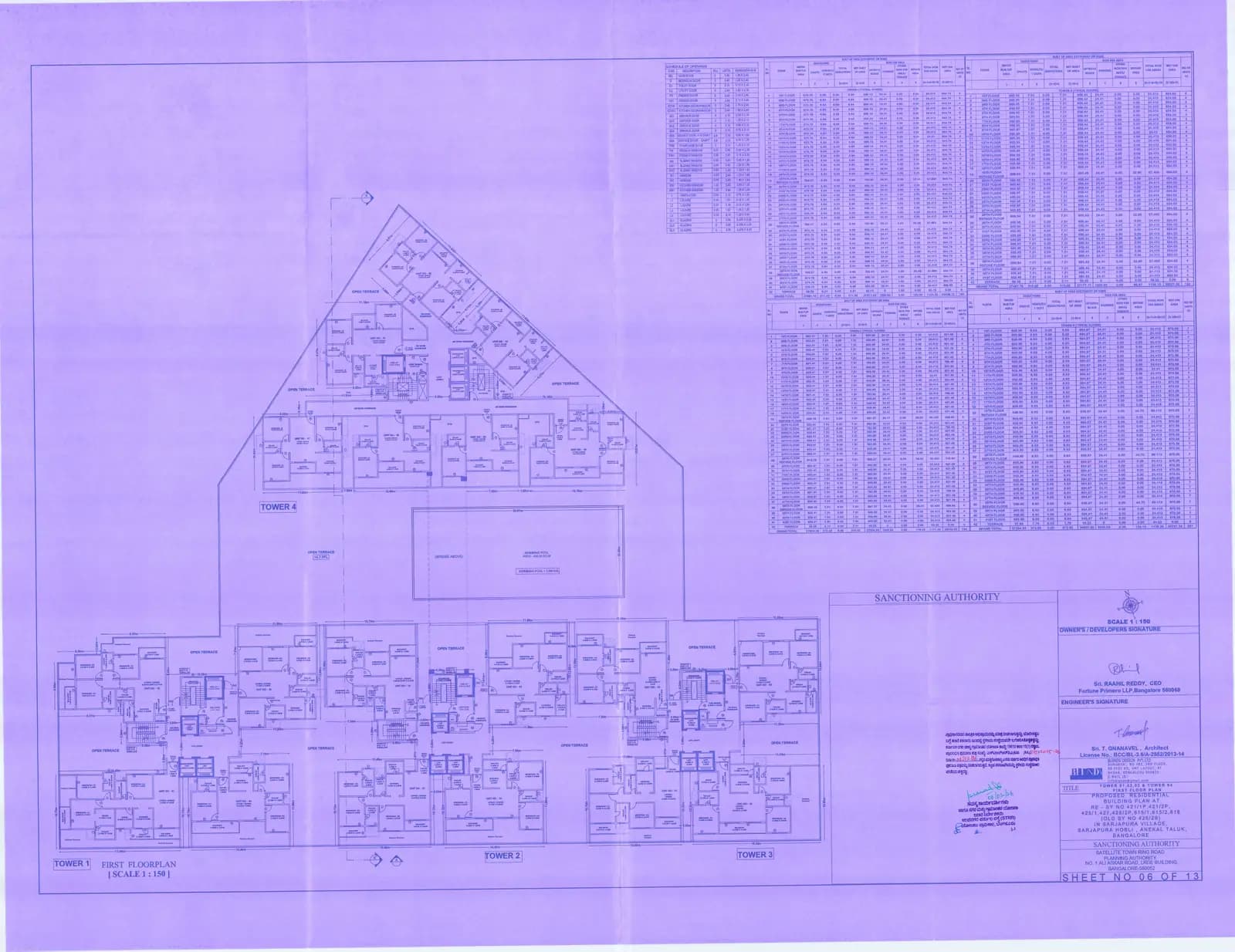 Seven Sarjapur: 4) First Floor Plan (filed with Karnataka RERA)
