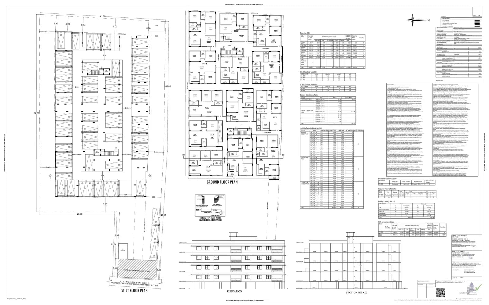 Golden Horizon: Approved Building Plan, page 1 (filed with Karnataka RERA)