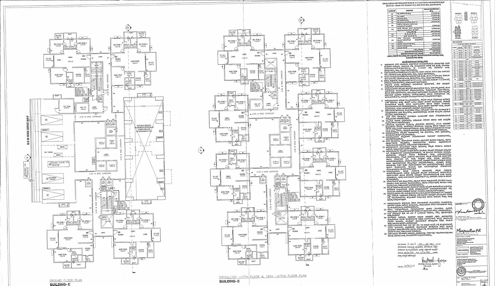 Poulomi Florique: C Block Ground 1-17 19-27 Floor plan 9.pdf (filed with Karnataka RERA)