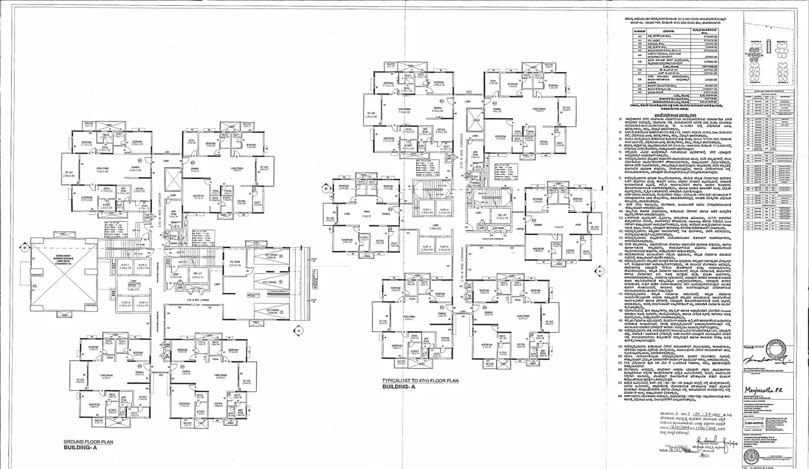 Poulomi Florique: A Block Ground 1-4 floor plan 4.pdf (filed with Karnataka RERA)