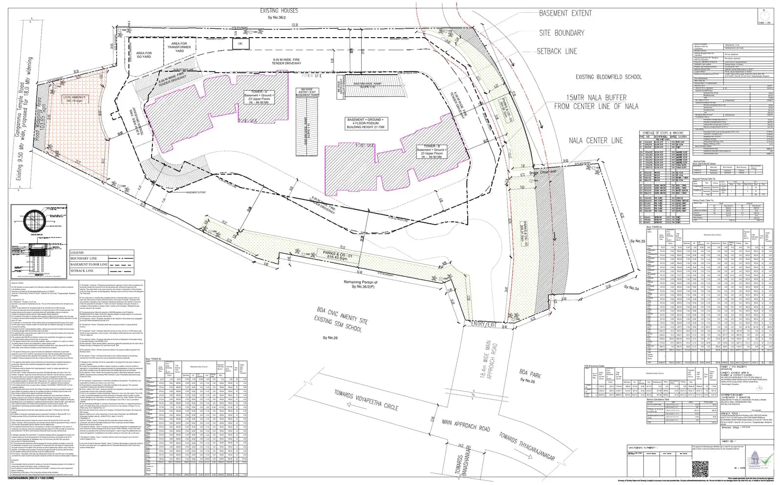The Seven: Approved Building Plan, page 1 (filed with Karnataka RERA)