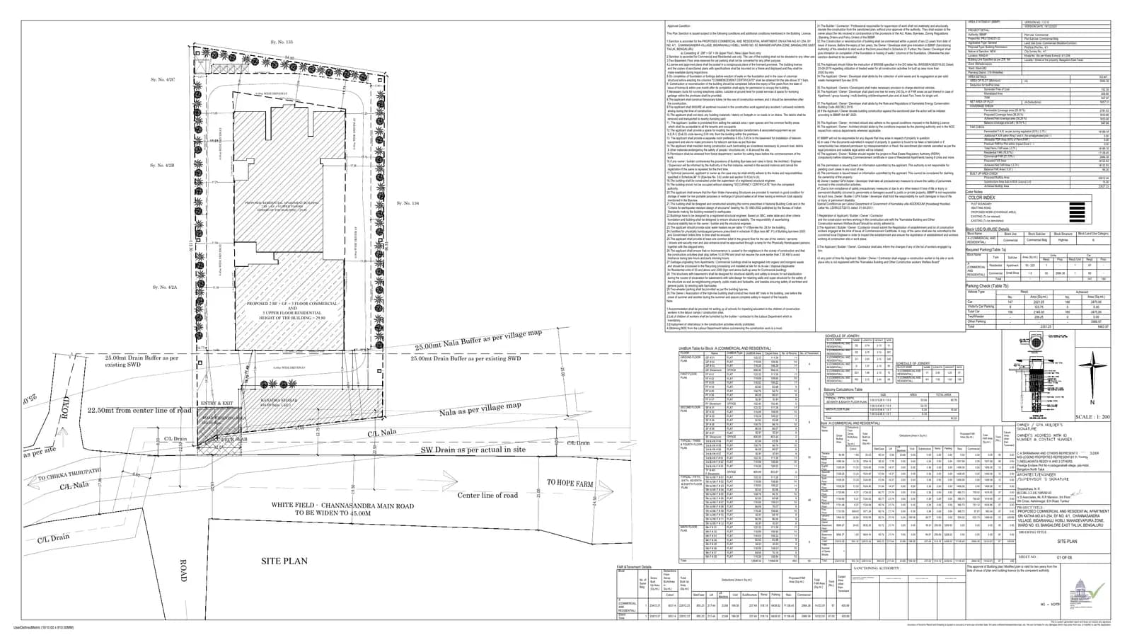 Lemon Tree: Approved Building Plan, page 1 (filed with Karnataka RERA)